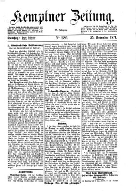 Kemptner Zeitung Samstag 25. November 1871