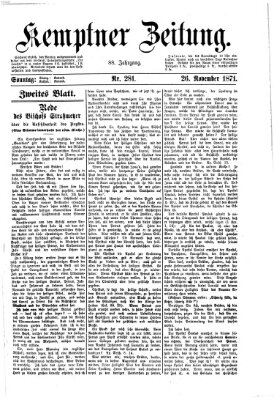 Kemptner Zeitung Sonntag 26. November 1871