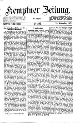 Kemptner Zeitung Dienstag 28. November 1871