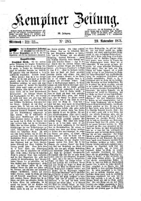 Kemptner Zeitung Mittwoch 29. November 1871