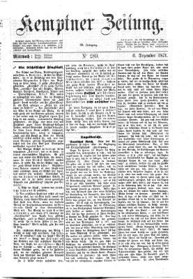 Kemptner Zeitung Mittwoch 6. Dezember 1871