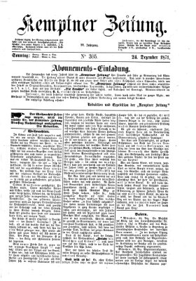 Kemptner Zeitung Sonntag 24. Dezember 1871