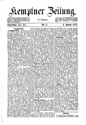 Kemptner Zeitung Donnerstag 4. Januar 1872