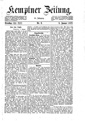 Kemptner Zeitung Dienstag 9. Januar 1872