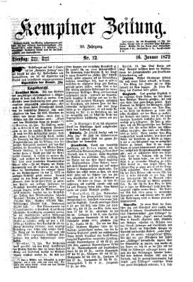 Kemptner Zeitung Dienstag 16. Januar 1872