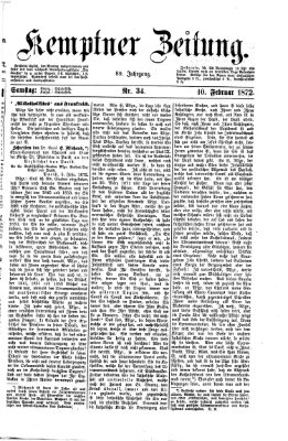 Kemptner Zeitung Samstag 10. Februar 1872