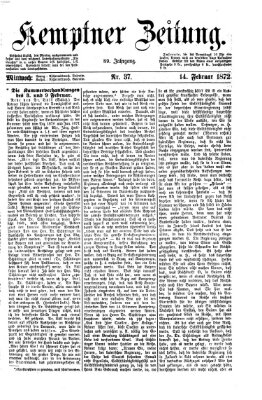 Kemptner Zeitung Mittwoch 14. Februar 1872