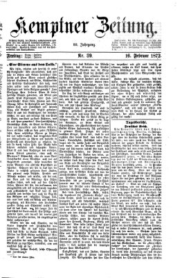 Kemptner Zeitung Freitag 16. Februar 1872