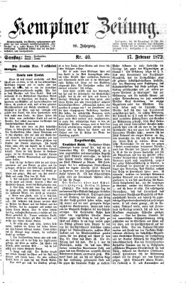 Kemptner Zeitung Samstag 17. Februar 1872