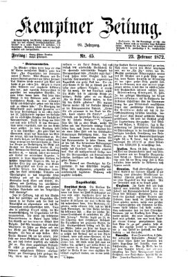 Kemptner Zeitung Freitag 23. Februar 1872