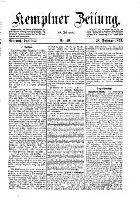 Kemptner Zeitung Mittwoch 28. Februar 1872