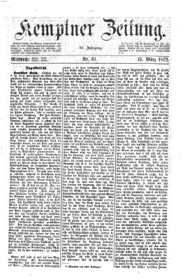 Kemptner Zeitung Mittwoch 13. März 1872