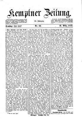 Kemptner Zeitung Samstag 16. März 1872