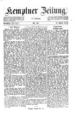 Kemptner Zeitung Samstag 6. April 1872