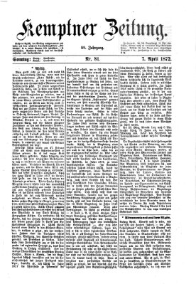 Kemptner Zeitung Sonntag 7. April 1872