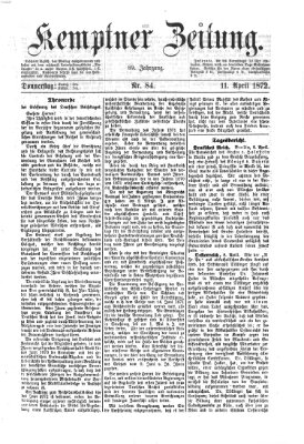 Kemptner Zeitung Donnerstag 11. April 1872