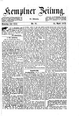 Kemptner Zeitung Sonntag 14. April 1872