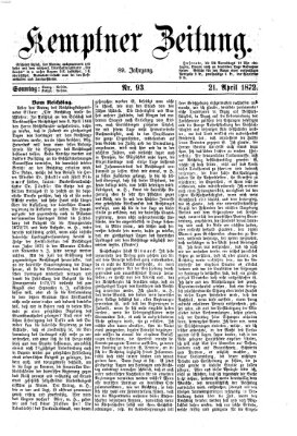 Kemptner Zeitung Sonntag 21. April 1872