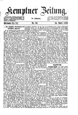 Kemptner Zeitung Mittwoch 24. April 1872