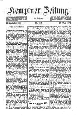 Kemptner Zeitung Mittwoch 15. Mai 1872