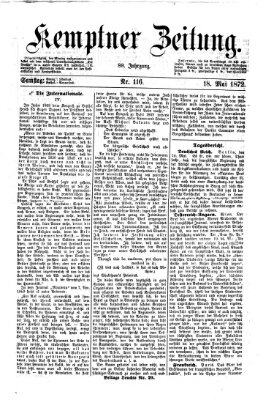 Kemptner Zeitung Samstag 18. Mai 1872