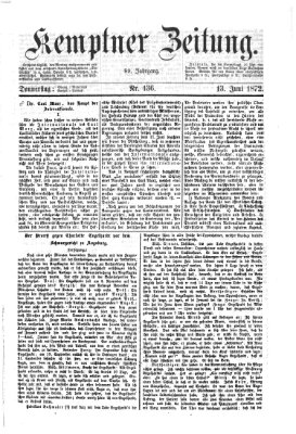 Kemptner Zeitung Donnerstag 13. Juni 1872