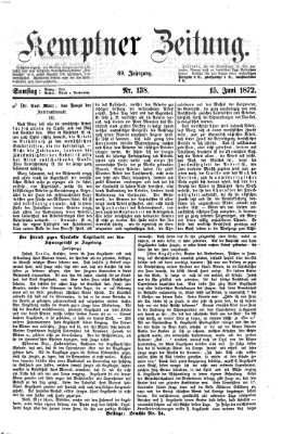 Kemptner Zeitung Samstag 15. Juni 1872