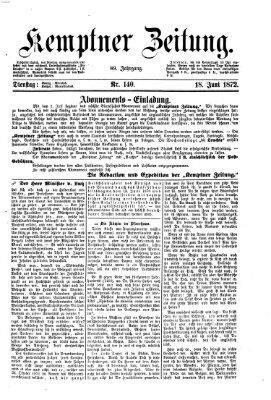 Kemptner Zeitung Dienstag 18. Juni 1872