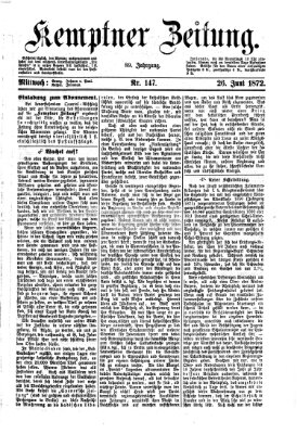 Kemptner Zeitung Mittwoch 26. Juni 1872