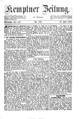 Kemptner Zeitung Mittwoch 10. Juli 1872