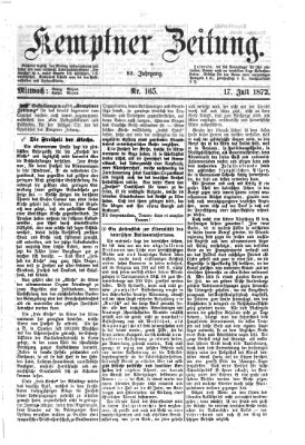 Kemptner Zeitung Mittwoch 17. Juli 1872