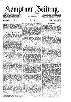 Kemptner Zeitung Mittwoch 24. Juli 1872