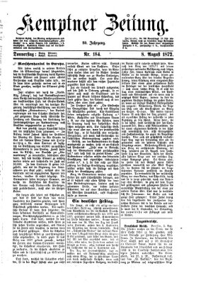 Kemptner Zeitung Donnerstag 8. August 1872