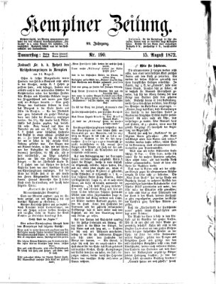 Kemptner Zeitung Donnerstag 15. August 1872