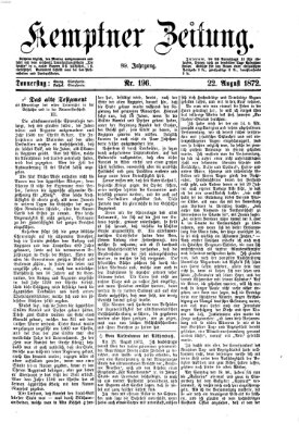 Kemptner Zeitung Donnerstag 22. August 1872