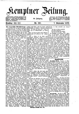 Kemptner Zeitung Samstag 7. September 1872