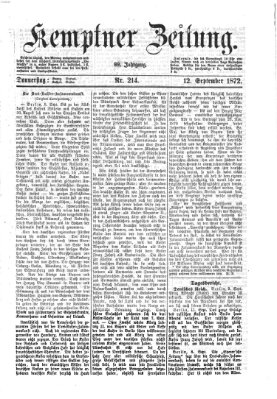 Kemptner Zeitung Donnerstag 12. September 1872