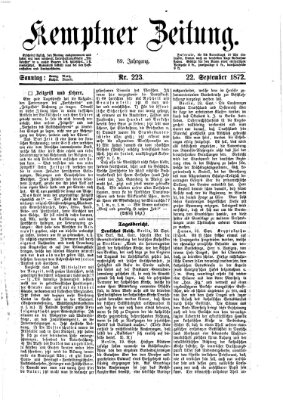 Kemptner Zeitung Sonntag 22. September 1872