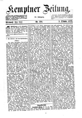 Kemptner Zeitung Mittwoch 2. Oktober 1872