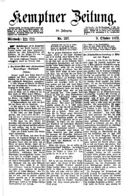 Kemptner Zeitung Mittwoch 9. Oktober 1872