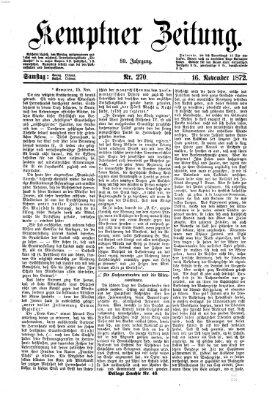 Kemptner Zeitung Samstag 16. November 1872