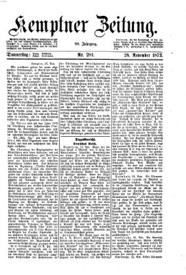 Kemptner Zeitung Donnerstag 28. November 1872