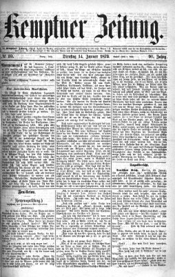 Kemptner Zeitung Dienstag 14. Januar 1873