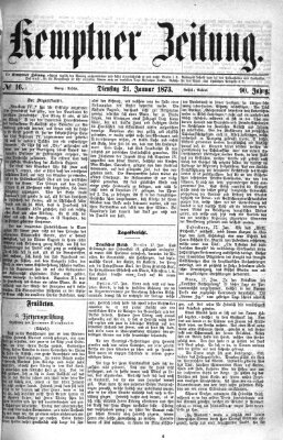 Kemptner Zeitung Dienstag 21. Januar 1873