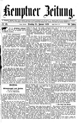 Kemptner Zeitung Dienstag 28. Januar 1873