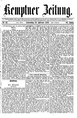 Kemptner Zeitung Donnerstag 20. Februar 1873