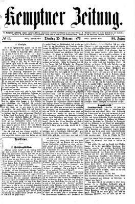 Kemptner Zeitung Dienstag 25. Februar 1873