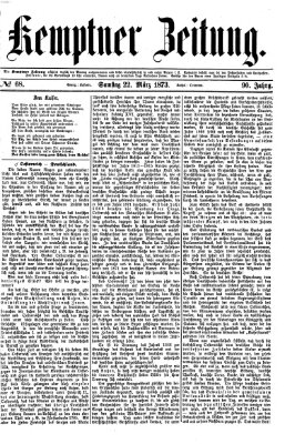 Kemptner Zeitung Samstag 22. März 1873