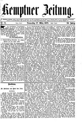 Kemptner Zeitung Donnerstag 27. März 1873