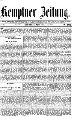 Kemptner Zeitung Donnerstag 3. April 1873